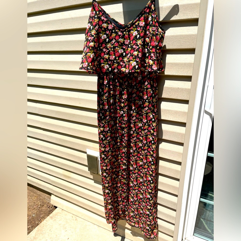 Sheer floral print dress